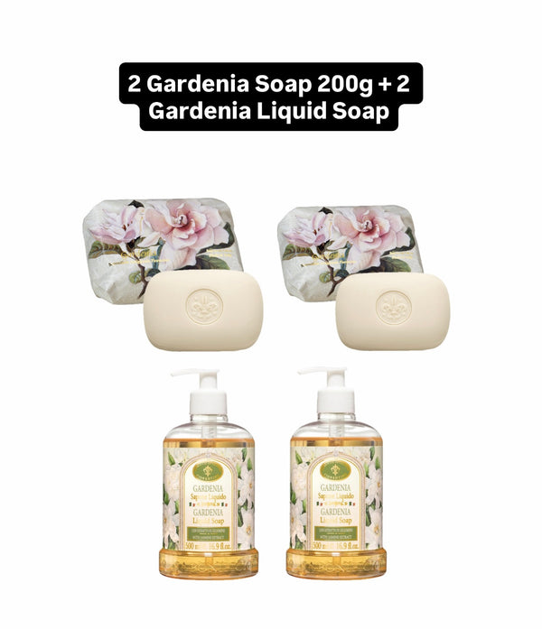 2 Gardenia soap 200g + 2 Gardenia liquid soap 500ml (4 pcs)